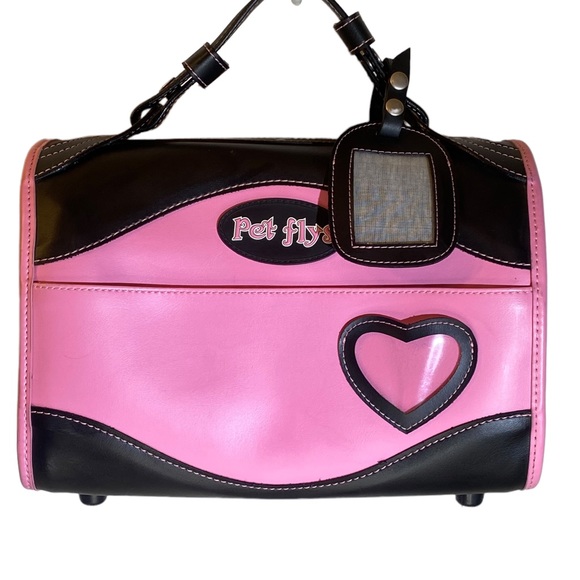 PetFlys Other - PetFlys Pink and Black Airline Approved Luxury Pet Carrier